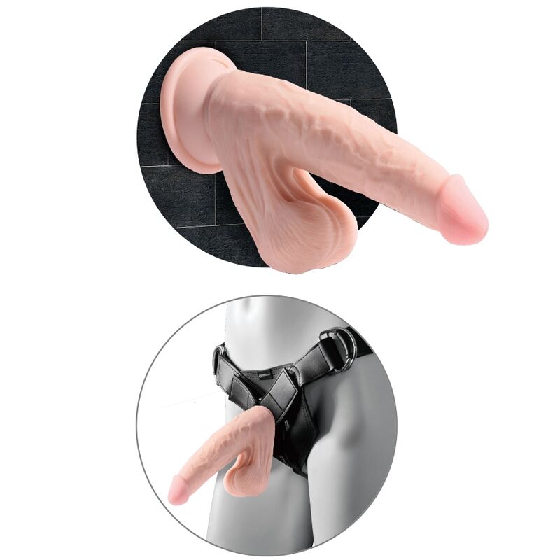 King Cock - Plus 3d Dildo Swinging Balls 24.5 cm Light Skin