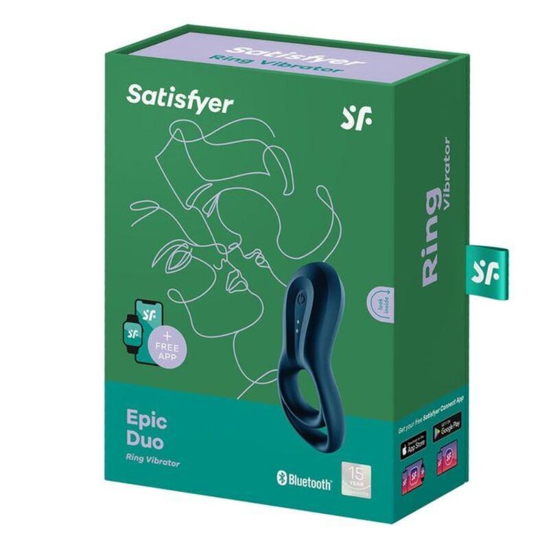 Satisfyer - Epic Duo Vibrerende Ring APP Blauw