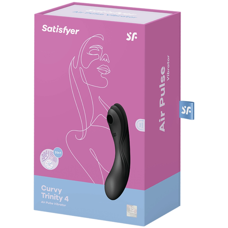 SATISFYER - Curvy Trinity 4 Air Pulse Vibrator Zwart