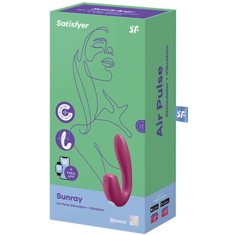 SATISFYER - Sunray Stimulator And Vibrator APP Rood