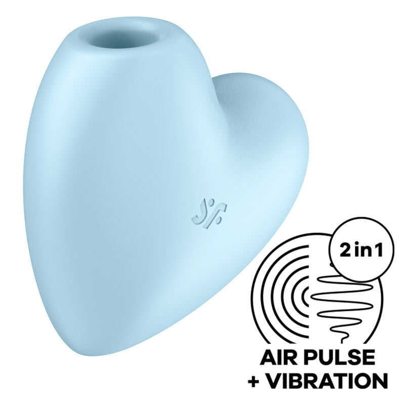 SATISFYER - Cutie Heart Air Pulse Stimulator & Vibrator Blauw