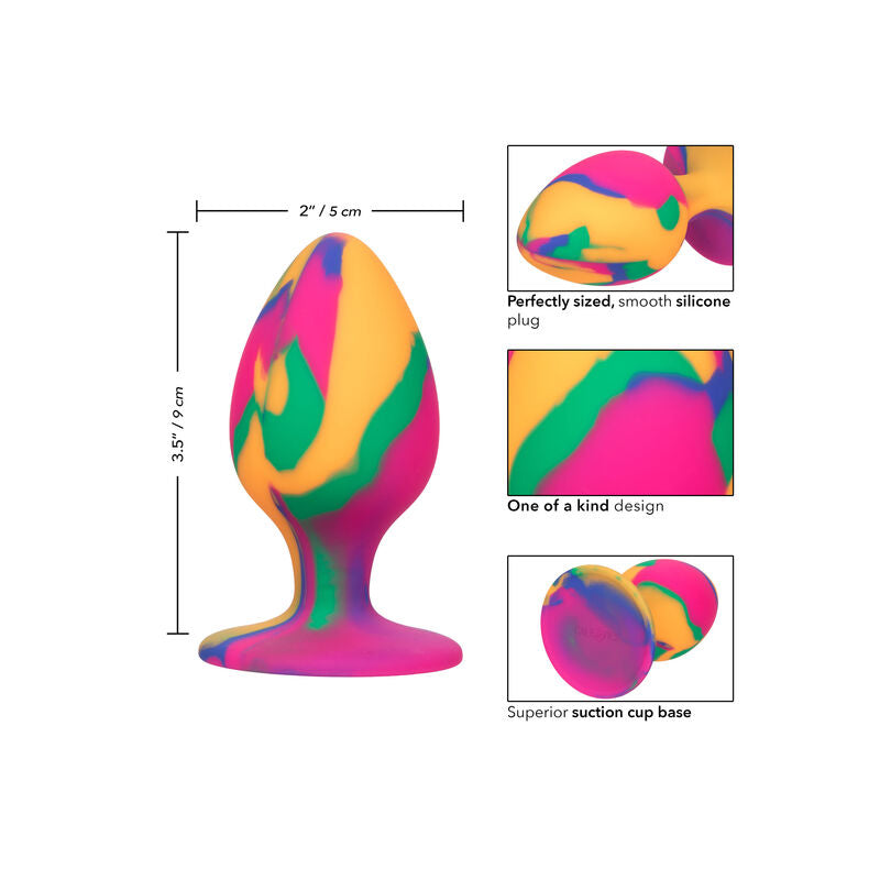 CalExotics - GROTE TIE-DYE ANAAL PLUG MET BRUTAAL motief