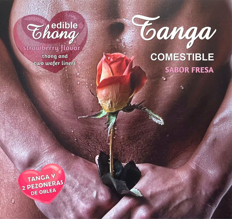 HOTFLOWERS - Men''S Thong+ 2 Strawberry Wafer Nipple /Es/Pt/En/Fr/It/