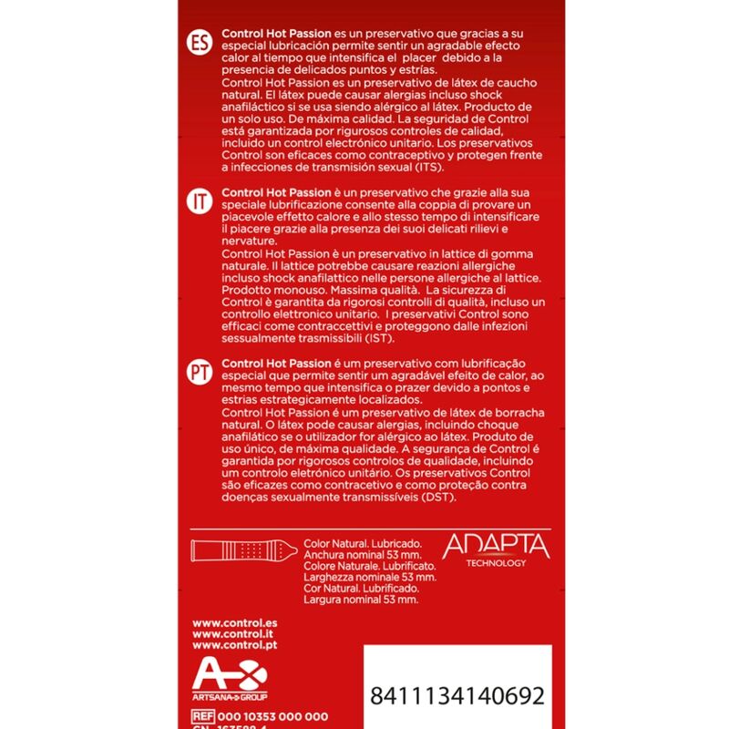 CONTROL - Hot Passion Warming Effect 10 Units