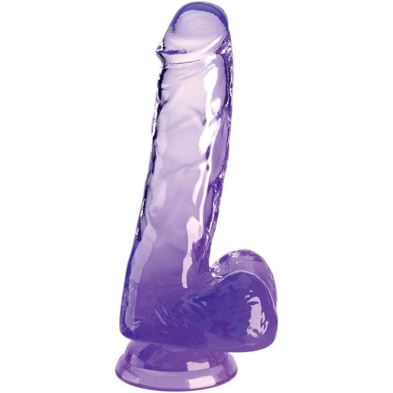 King Cock - Heldere Realistische Penis Met Testikels 13,5 cm Paars