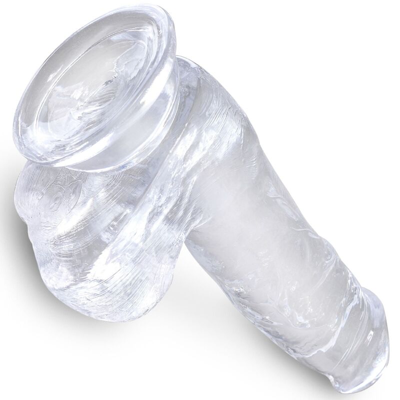 King Cock - Clear Realistic Penis with Balls 13.5 cm Transparent