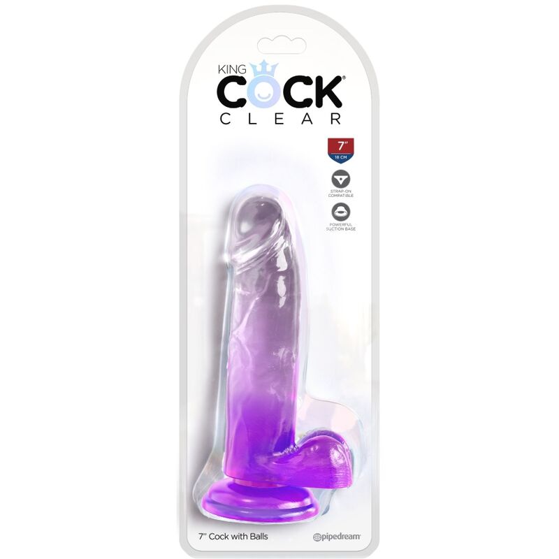 King Cock - Heldere Realistische Penis Met Testikels 15,2 cm Paars