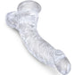 King Cock Clear Realistische Gebogen Penis met Balzak 16,5 cm - Transparant