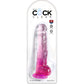 King Cock - Clear Realistic Penis with Balls 16.5 cm Pink