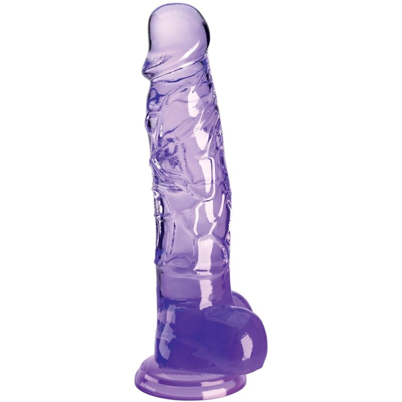 King Cock - Heldere Realistische Penis Met Testikels 16,5 cm Paars