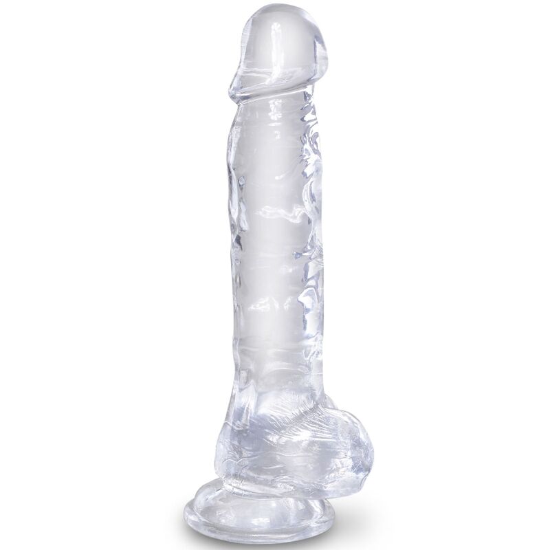 King Cock - Clear Realistic Penis with Balls 16.5 cm Transparent