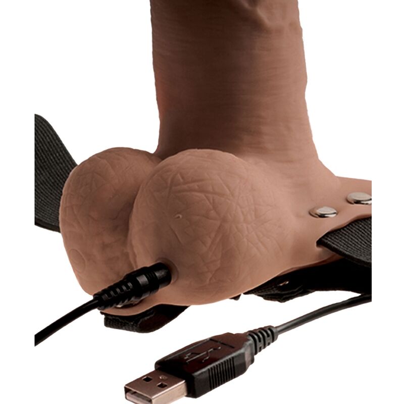 FETISH FANTASY SERIES - Adjustable Harness Realistic Penis With Rechargeable Testicles And Vibrator 15 Cm