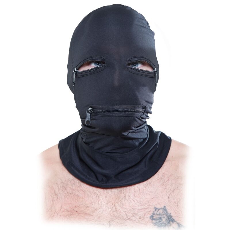 FETISH FANTASY SERIES - Hood With Zippers Zwart