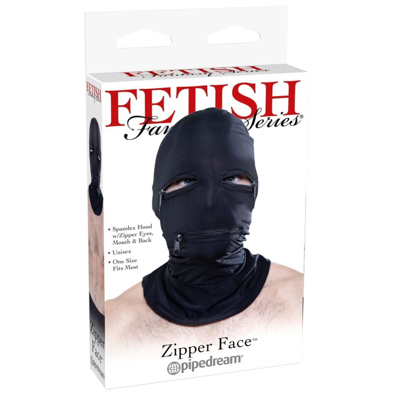 FETISH FANTASY SERIES - Hood With Zippers Zwart