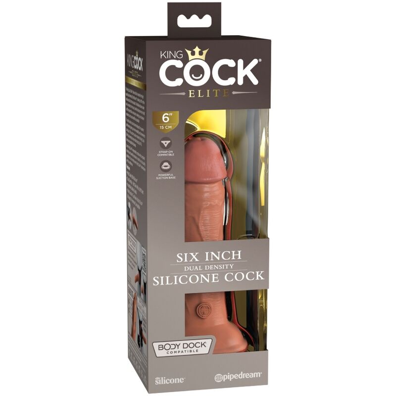 King Cock - Elite Realistic Silicone Dildo 15.2 cm Caramel