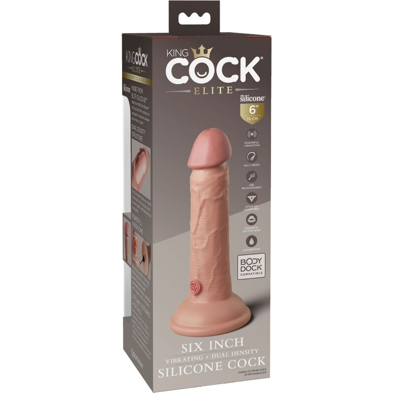 King Cock - Elite Realistische Vibrerende & Siliconen Dildo 15,2 cm