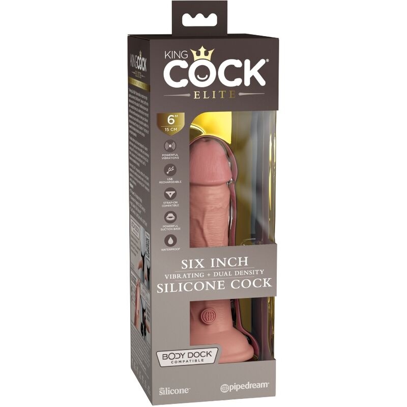 King Cock - Elite Realistische Vibrerende & Siliconen Dildo 15,2 cm