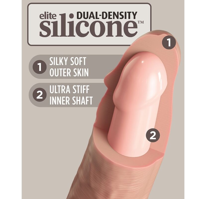 King Cock - Elite Realistic Dildo Vibrator & Silicone Remote Control 17.8 cm