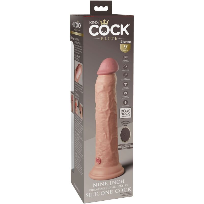 King Cock - Elite Realistische Vibrerende Dildo & Siliconen Afstandsbediening 23 cm