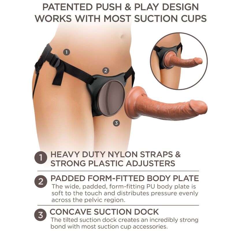 King Cock - Elite Verstelbaar Comfortabel Harnas Met 17,8 cm Dildo