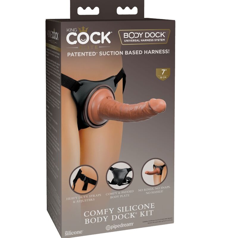 King Cock - Elite Verstelbaar Comfortabel Harnas Met 17,8 cm Dildo