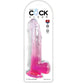 King Cock - Clear Dildo with Testicles 20.3 cm Pink