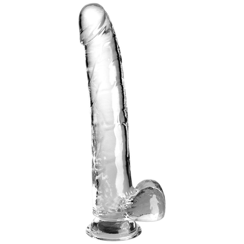 King Cock - Doorzichtige Dildo Met Testikels 24,8 cm Transparant