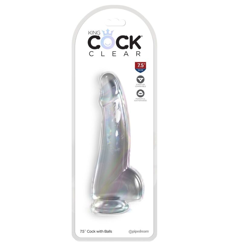 King Cock - Doorzichtige Dildo Met Testikels 15,2 cm Transparant