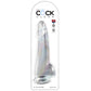 King Cock - Clear Dildo with Testicles 19 cm Transparent