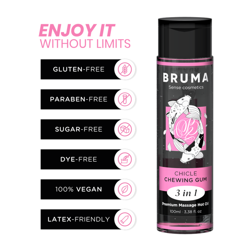 BRUMA - Premium Massage Hot Oil Chewing Gum 3 In 1 - 100 Ml