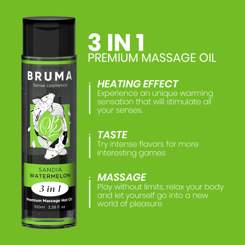 BRUMA - Premium Massage Hot Oil Watermelon 3 In 1 - 100 Ml