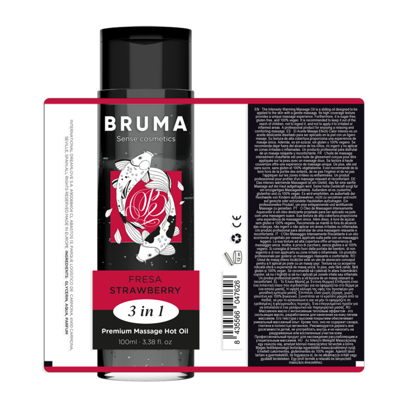 BRUMA - Premium Massage Hot Oil Strawberry 3 In 1 - 100 Ml