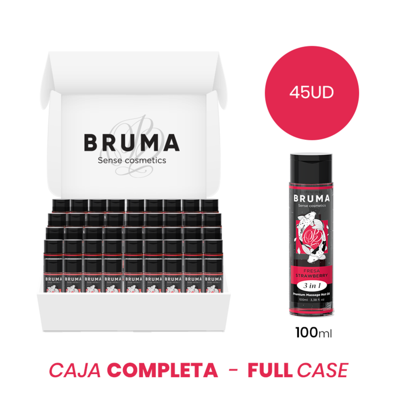 MOQ 45 - Bruma Premium Massage Hot Oil Strawberry 3 In 1 - 100 Ml