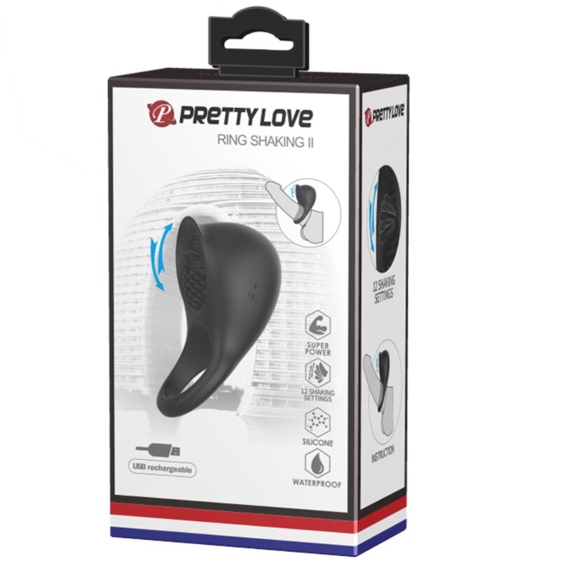 PRETTY LOVE - Vibrating Penis Ring With Zwart Tongue