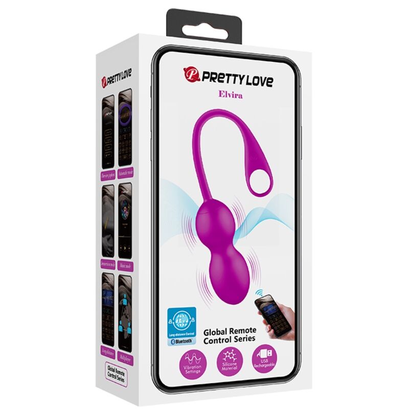 PRETTY LOVE - Elvira Rechargeable Vibrating Balls Purple