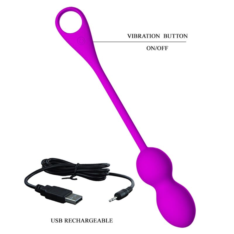 PRETTY LOVE - Elvira Rechargeable Vibrating Balls Purple