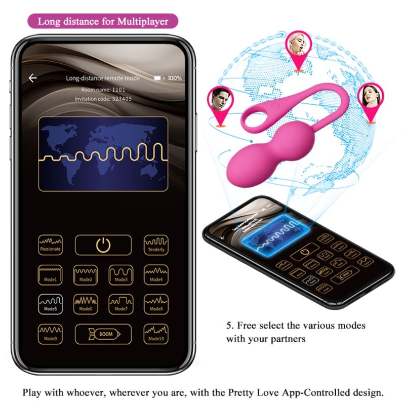 PRETTY LOVE - Elvira Roze Oplaadbaar Vibrating Balls