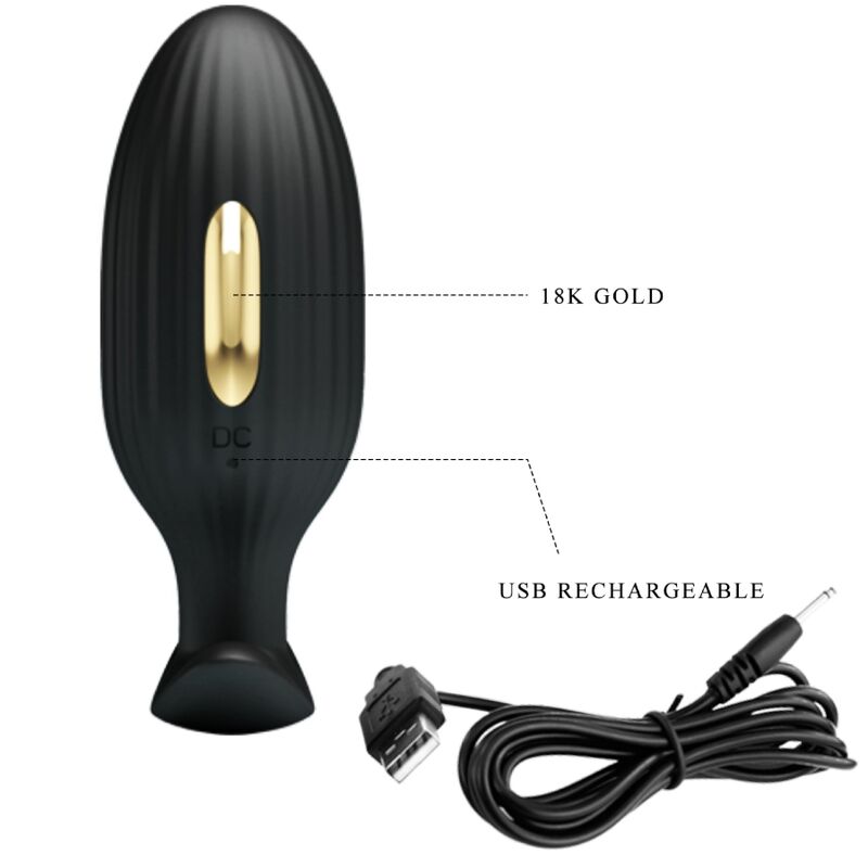 PRETTY LOVE - Jefferson APP Controlled Anal Plug Zwart