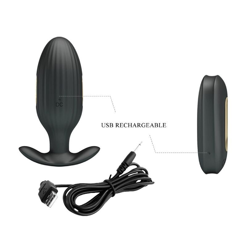 PRETTY LOVE - Kelly Plug Anal Rechargeable Vibrator Black
