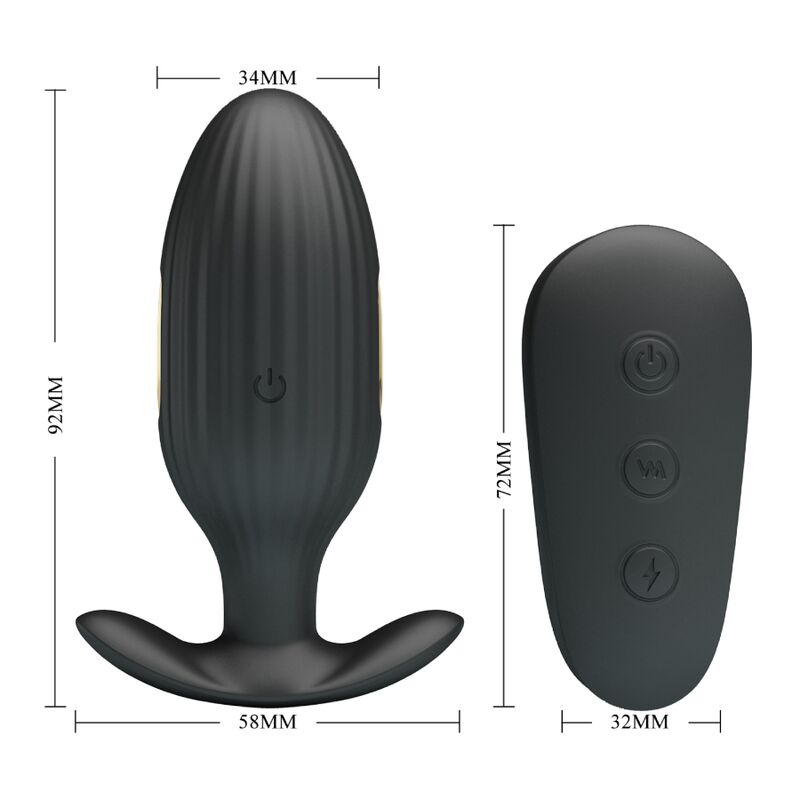 PRETTY LOVE - Kelly Plug Anal Rechargeable Vibrator Black