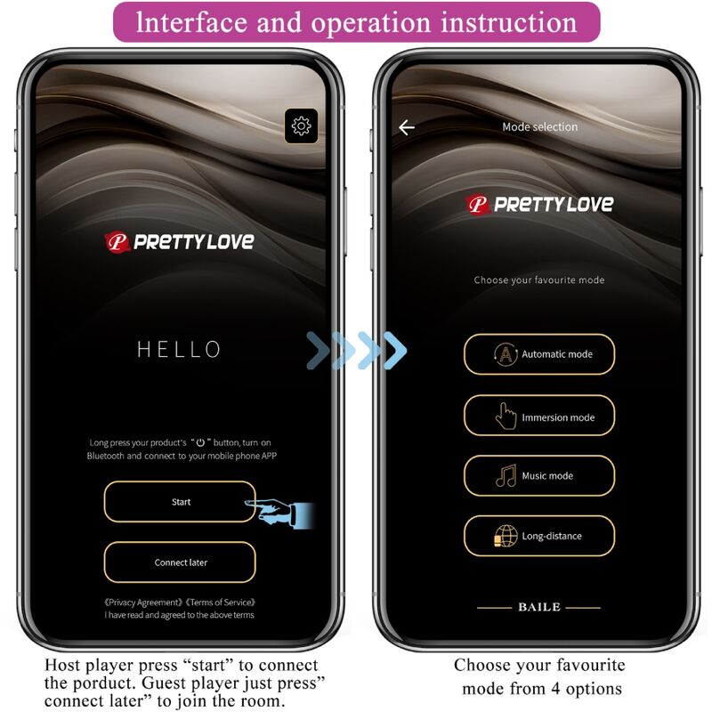 PRETTY LOVE - Jefferson APP Controlled Anal Plug Zwart