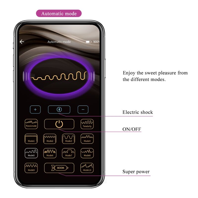 PRETTY LOVE - Jefferson APP Controlled Anal Plug Zwart