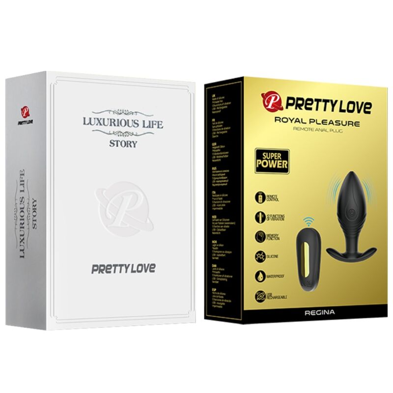 PRETTY LOVE - Regina Anal Plug Rechargeable Vibrator Black