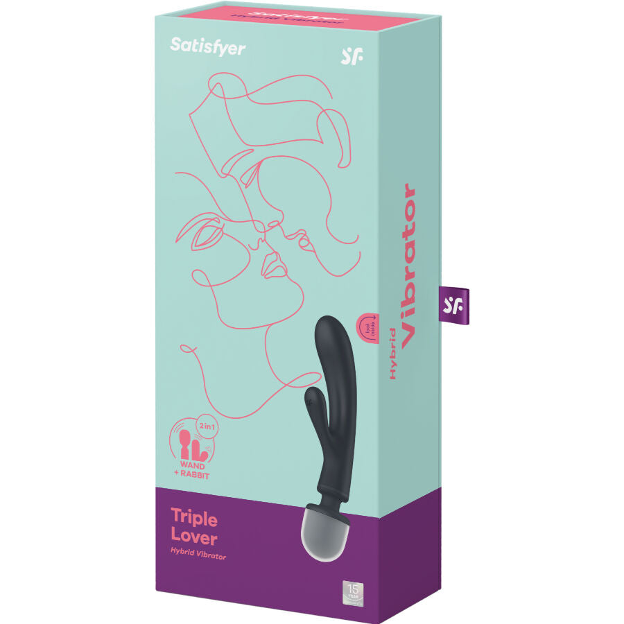 SATISFYER - Triple Lover Rabbit Vibrator Massager Pink