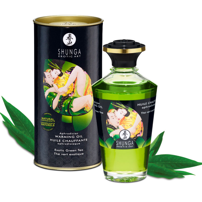 SHUNGA - Organic Green Tea Heat Effect Massage Oil 100 Ml