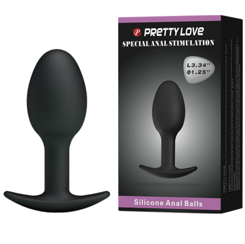 PRETTY LOVE - Silicone Anal Plug 6.5 Cm Zwart