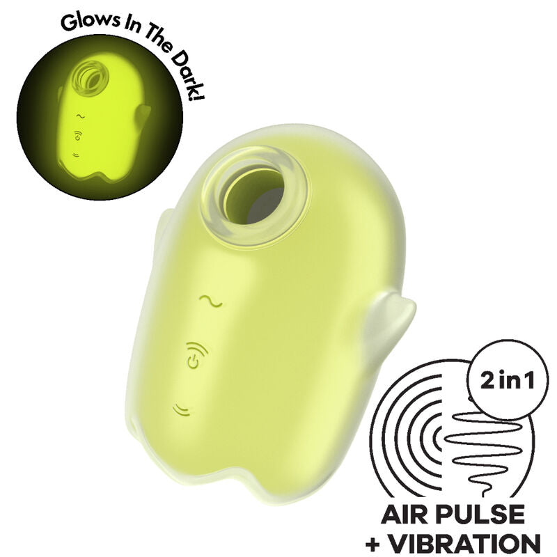 SATISFYER - Glowing Ghost Air Pulse & Vibrator Yellow
