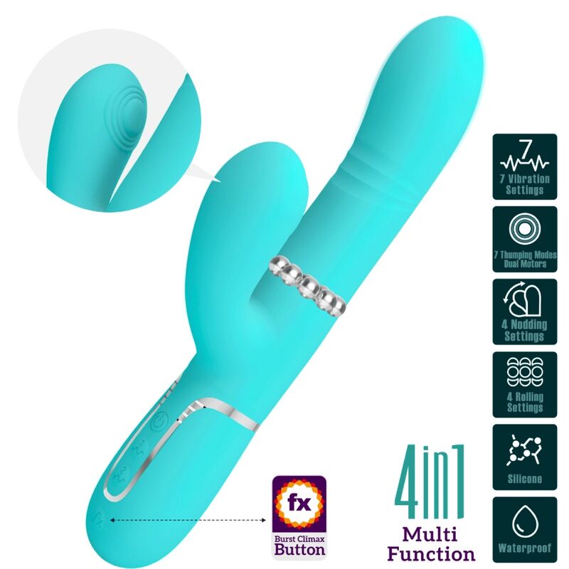 PRETTY LOVE - Multifunction G-Spot Vibrator Aqua Green