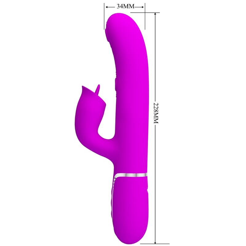 PRETTY LOVE - Rabbit Vibrator With Licking Fuchsia