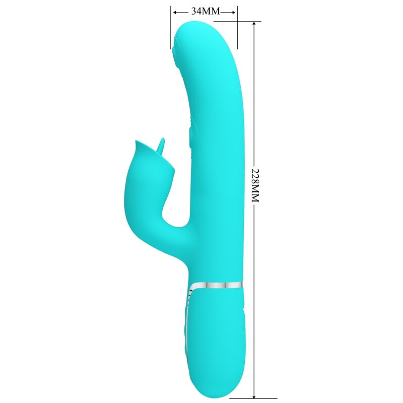 PRETTY LOVE - Rabbit Vibrator With Licking Aqua Groen